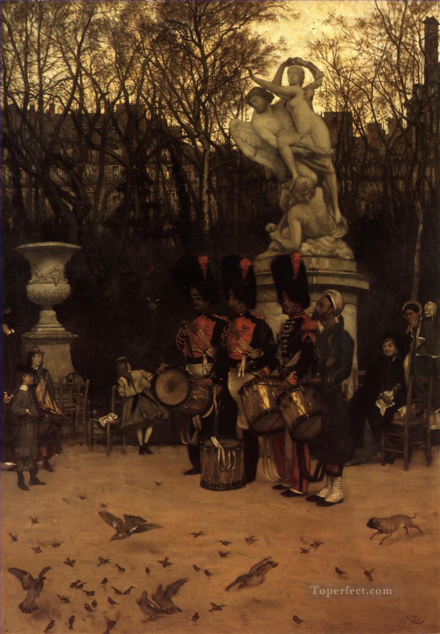 Beating the Retreat in the Tuileries Gardens James Jacques Joseph Tissot Oil Paintings